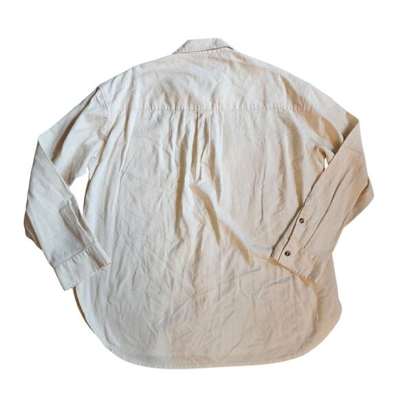 Universal Thread Womens Button Down Shirt Size M Ivory Oversized Fit Long Sleeve - Picture 9 of 11